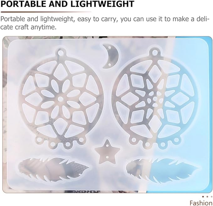 SHERCHPRY 66pcs Dream Catcher Resin Mold Silicone Kit for DIY Epoxy Keychain Casting, Craft Jewelry Making Supplies for Beginners and Hobbyists