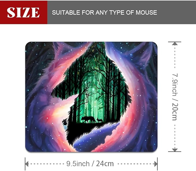 The Wolf in The Forest Texture Mouse pad, Square Waterproof and Anti Slip Mouse pad for Office laptops