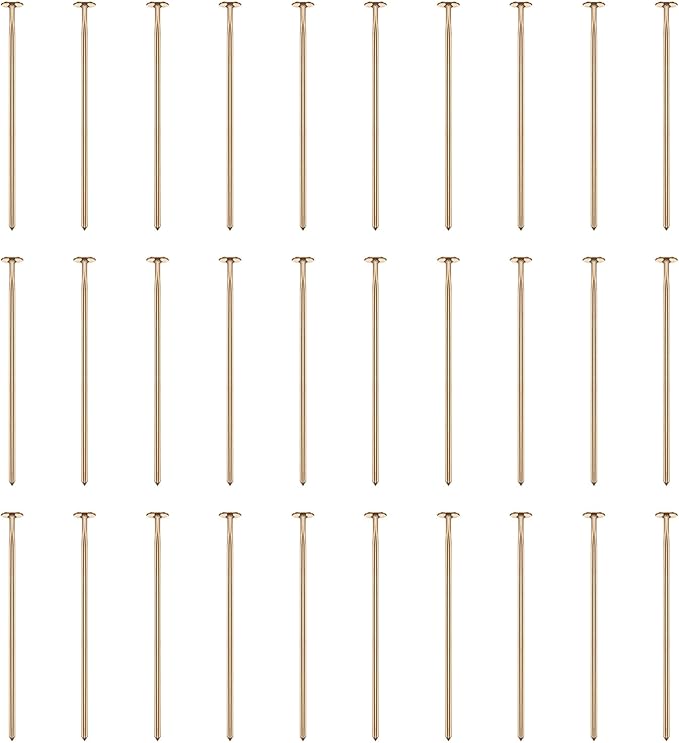 HARFINGTON 100pcs Flat Head Pins 0.79" 20mm Needles Bulk for Earring Pendant Necklace Bracelet Charm Jewelry Making Findings DIY Craft, Champagne Gold