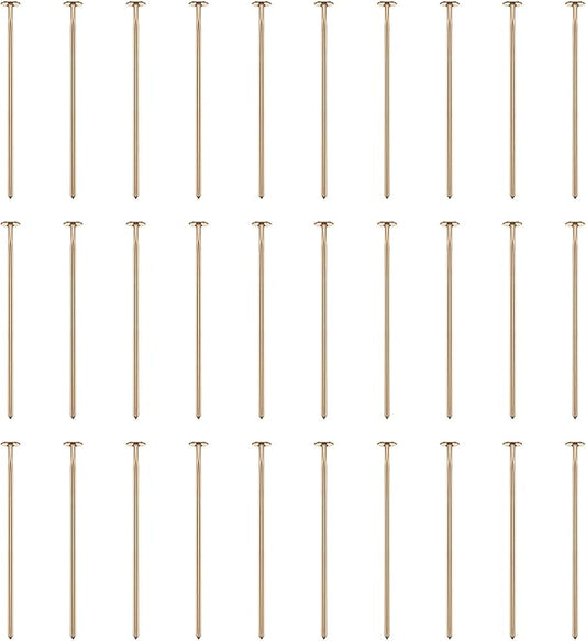 HARFINGTON 100pcs Flat Head Pins 0.79" 20mm Needles Bulk for Earring Pendant Necklace Bracelet Charm Jewelry Making Findings DIY Craft, Champagne Gold