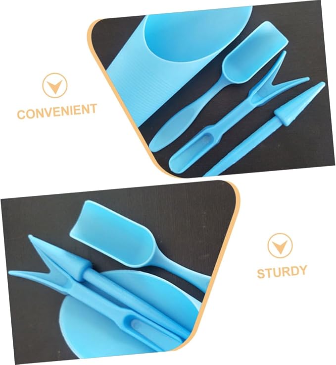 COHEALI Succulent Planting Tool Set Blue PP Succulent Hand Tool Kit for Indoor Bonsai Transplanting Gardening Accessories