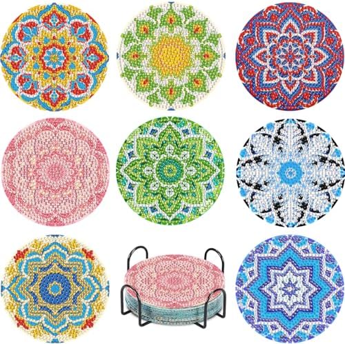 Leatrice Mandala Diamond Art Coasters Set Diamond Painting Kits for Adults by Leatrice20240713