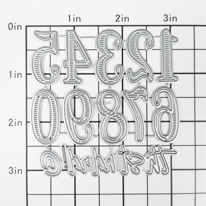 Number 0~9 Arabic Numeric Metal Cutting Dies for Card Making, Paper Embossing Die Cuts Kit Templates, Storage Pockets Supplies, Photo Frame Album DIY Scrapbooking Stencils Sets
