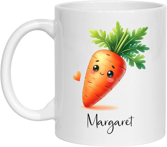 Custom Carrot Cups For Kids, Personalized Carrot Coffee Mug Cup Gift With Carrot Vegetable Lover Name, Carrot Travel Mugs, Novelty Carrot Ceramic Mug For Friends Coworkers, Teacup 11oz 15oz