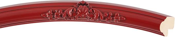 OVALCREST Oval Beveled Wall Mirror for Home Decor - Contessa Style - Holiday Red - 26" x 20"