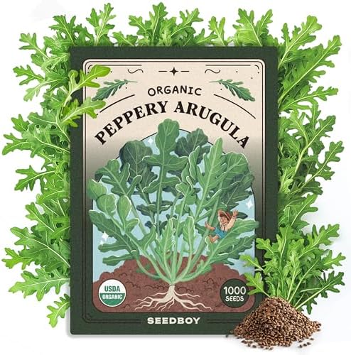 Seedboy Organic Non-GMO Herb Seeds for Planting (Slow Bolt Arugula) by Seedboy