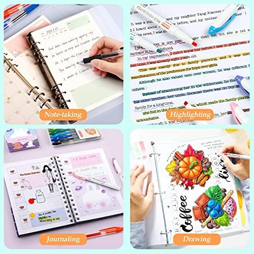 Shuttle Art 20 Pack Journaling Kit,10 Colors Dual Tip Highlighters and 10 Colors Retractable Gel Ink Pens,Perfect for Adults Coloring,Underlining, Highlighting, Writing in Office Home&School - Image 7