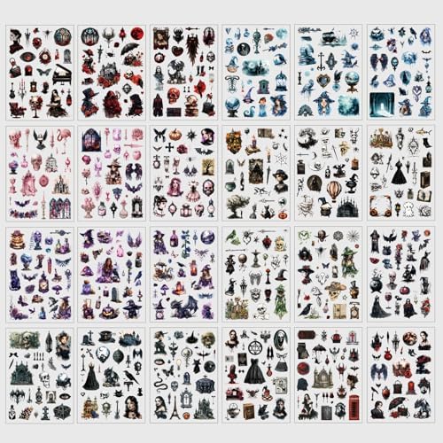DAPUTOU 550PCS Vintage Scrapbook Stickers Books 24Sheets Vintage Stickers - Image 6