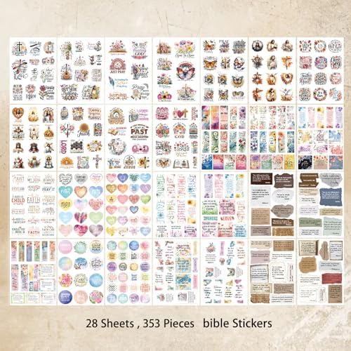 350Pcs Christian Jesus Bible Verse Catholic Stickers Book - Image 4