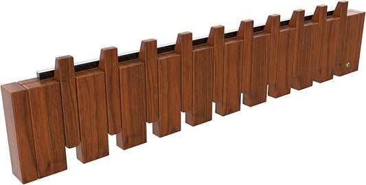 Wall Mounted Coat RackHooks Piano Key Hangers Natural Solid Wood Hanger Non-Woven Fabric Clothes Hangers for Closet, Kitchen, Bedroom, Bathroom, Entryway (Led Walnut, 10 Hooks)