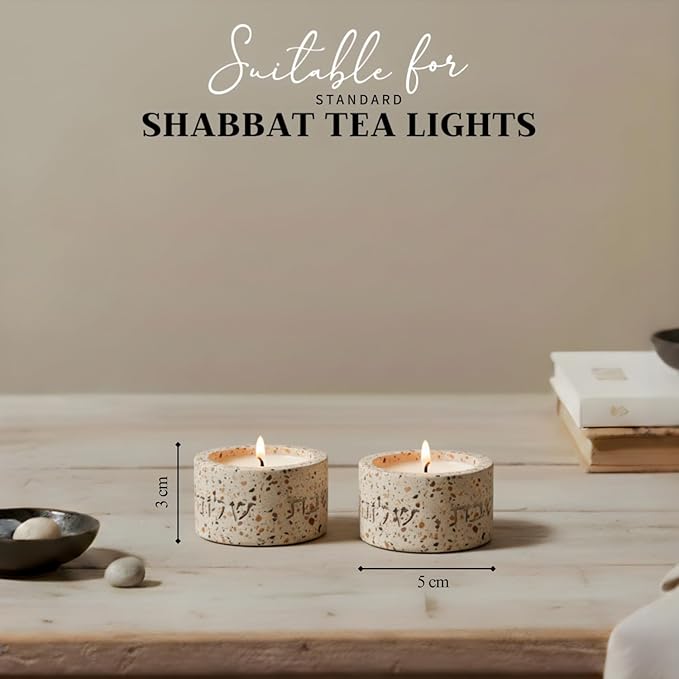 Suri Shabbat Candle Holder – Compact Jewish Candlesticks for Shabbat & Holidays, Modern Metal Design, Decorative Candle Holders Ideal for Table & Gift (Pink)