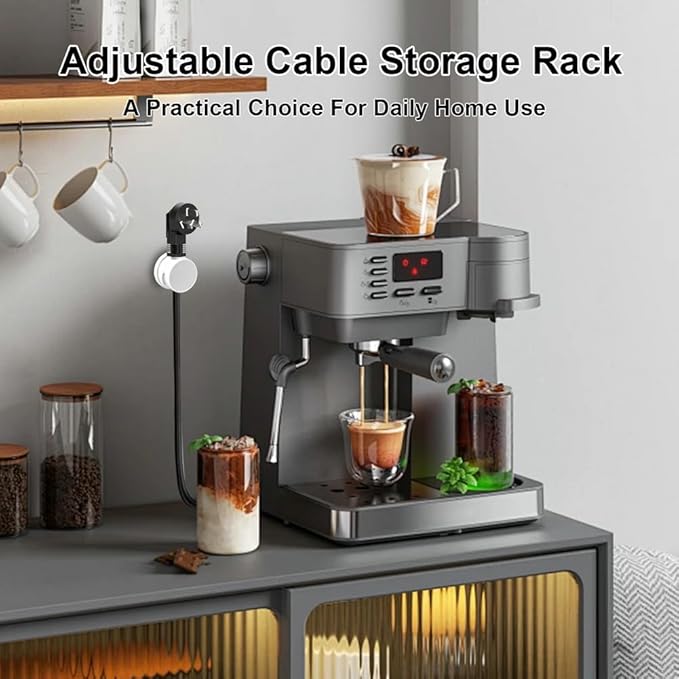 9 Pack Rotatable Magnetic Cord Organizer, Phone Cable Management, Desk Charger Cords Holder, No-Residue Adhesive Cables Clips for Kitchen, Office, Car, Nightstand（White）