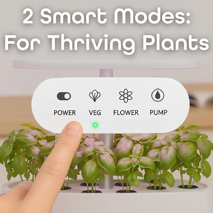 Nouri 12 pod Smart Garden for Home Cooks | w/Heirloom Basil | Hydroponics Growing System | LED Grow Lights | Indoor Herb Garden Kit | Herb Growing Kit Indoors for Plant Lovers, Gardeners, Kitchen