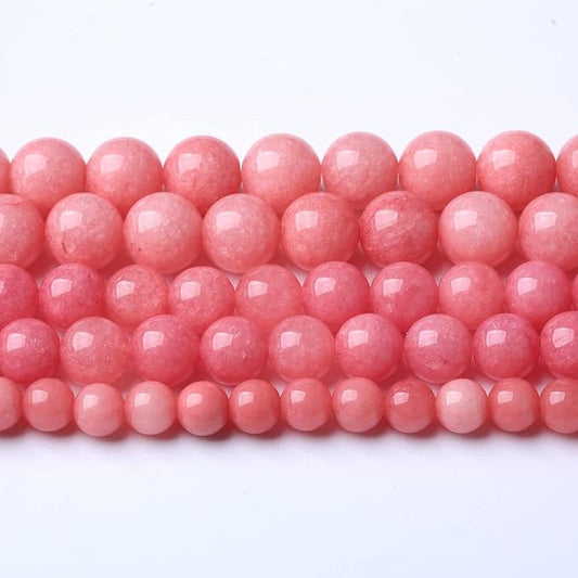 180pcs 4mm Natural Pink Jades Beads Rhodochrosite Chalcedony Round Beads for Jewelry Making DIY Bracelet 32" 2 Strand