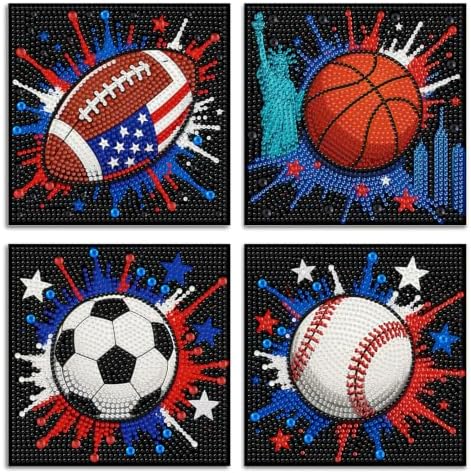 ICYANART 4 Pack Diamond Art Painting Kits for Kids Age 6-12 6x6 Inch by Unknown