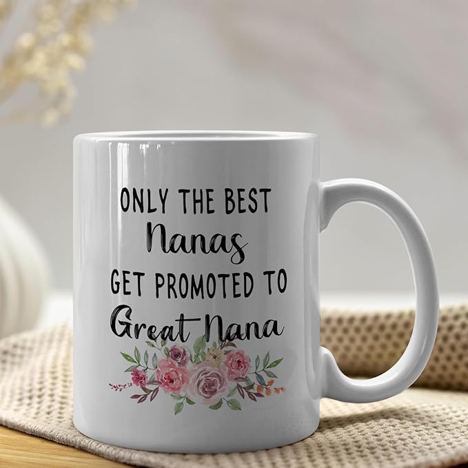 IWXYI Pregnancy Announcement Gifts for First Time Great Nana,New Great Nana Gifts,Great-Grandma Mug Coffee Mugs 11 Ounce