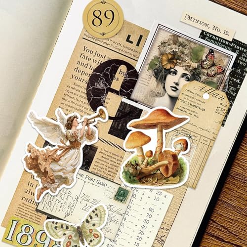 32 Sheets Pre-Cut Vintage Washi Stickers & 20 Scrapbook Papers Ephemera - Retro Angel Sunflower Designs for Junk Journals Scrapbooking - Image 2
