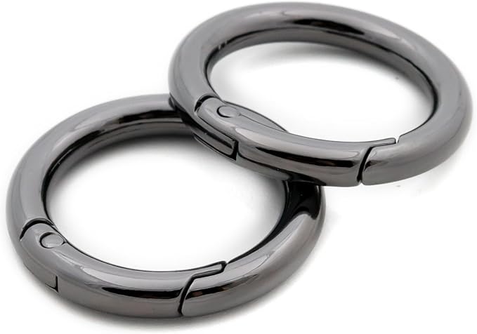 O Ring Spring, 10 PCS Opening Snap Trigger Clip Buckle Charm Purse Making (Gunmetal,1")