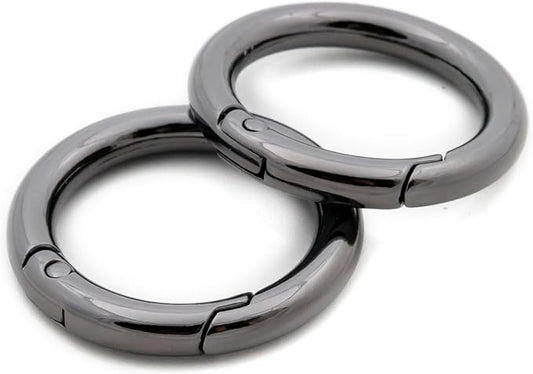 O Ring Spring, 10 PCS Opening Snap Trigger Clip Buckle Charm Purse Making (Gunmetal,1")