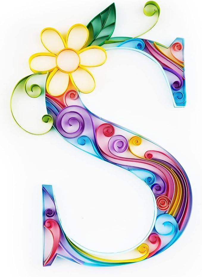 Uniquilling Quilling Paper Quilling Kit for Adults Beginner, 8 * 10-inch Letters, Exquisite DIY Paper Filigree Painting Kits Quilling Tools, Home Room Wall Art Decor Best Gifts(Basic)