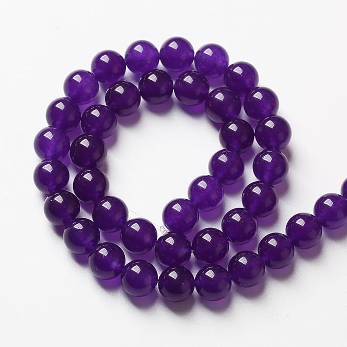 120PCS 6mm Natural Amethyst Jade Stone Round Loose Spacer Beads for DIY Jewelry Making Necklaces Bracelets Healing Energy Beads