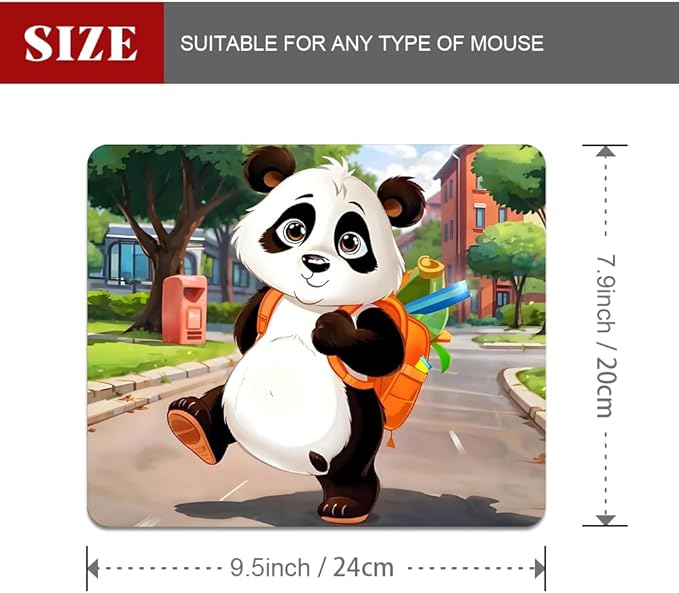 Panda Texture Mouse pad, Square Waterproof and Anti Slip Mouse pad for Office laptops