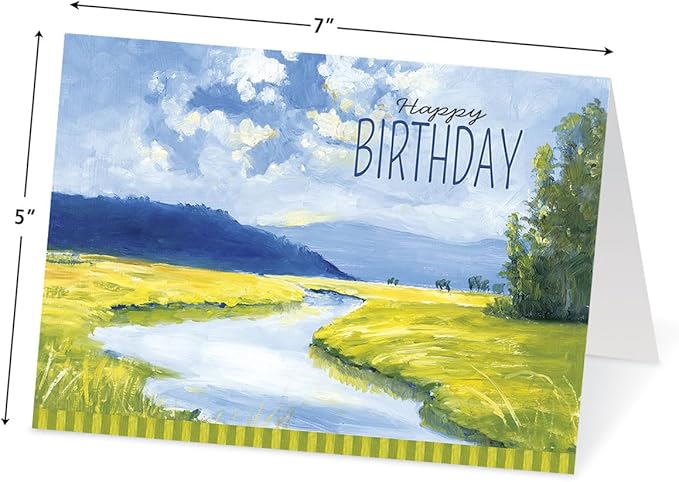 Current Wild America Birthday Greeting Cards by Gregory Gorham - Set of 8 (4 Designs), Large 5" x 7", Happy Birthday Cards with Sentiments Inside