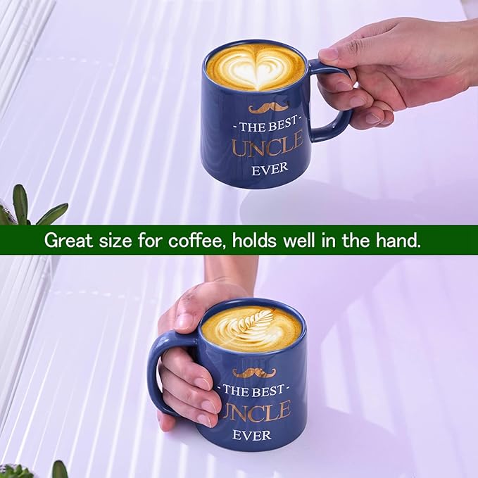 Miicol Funny Coffee Mug 16 oz, Large Ceramic Tea Mug, Gift Idea for Uncle, Men, Cute Office Coffee Cup, Navy Tea Cup, Unique Gift for Birthday, Christmas