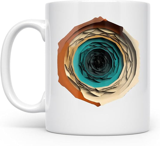 Bohemian Mandala Design - Yoga Enthusiast - 11 oz White Ceramic Coffee Mug - Earthy Aesthetic