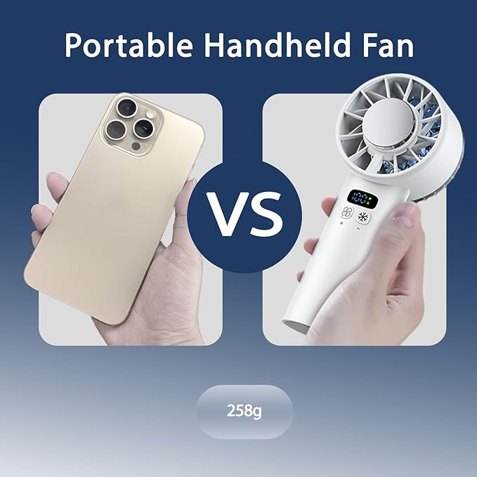 Portable Handheld Mini Turbo Jet Fan - USB Rechargeable with 12-16 Working Hours & Built - in Power Bank, Ideal for Outdoor/Travel/Vacation/Concerts