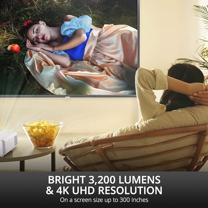 ViewSonic PX701-4K UHD 4K Projector with 3200 Lumens, 240Hz, 4.2ms, HDR, Auto Keystone, Dual HDMI for Home Theater