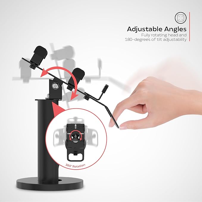 CTA Digital Universal Credit Card Reader Stand - Universal Rotating Card Reader Terminal Stand for Verifone, Ingenico & Pax POS Stations - Bolt Down or Adhesive Anti-Theft Security - Easy Install