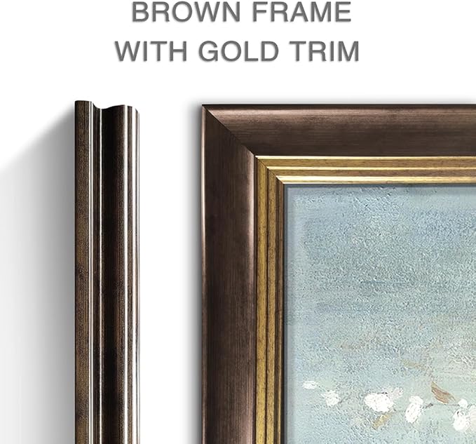 Rustic Floral Wall Art Framed: Large Rustic Flower Canvas Painting Gold Foil White Plum Tree Blossom Picture Vintage Hand-Painted Artwork for Living Room Bedroom Home Office