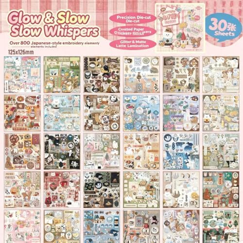 Alideco 30pcs Scrapbook Stickers Vintage Gourmet Desserts Sticker Book for Adults Sticker journaling Stickers for Scrapbooking (liuguangmanyu) - Image 2