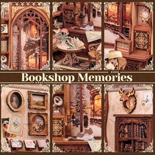 CUTEBEE Book Nook Kit, DIY Miniature House Kit for Adults, Bookshop Booknook - Image 4