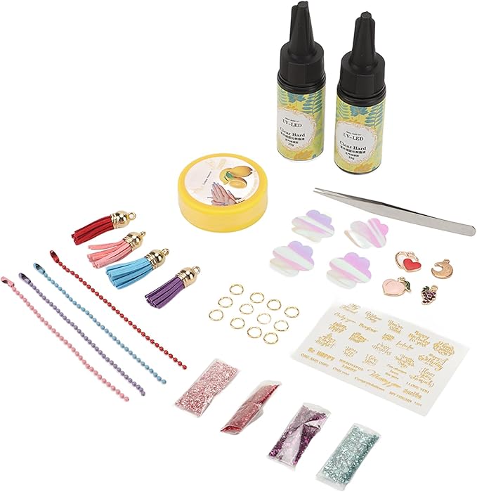 DIY Cat Claw Silicone Starter Kit Crystal Resin Craft Set for Beginners with Curing Light USB Cable Drip Adhesive and Decorative Accessories for Home School DIY Activities