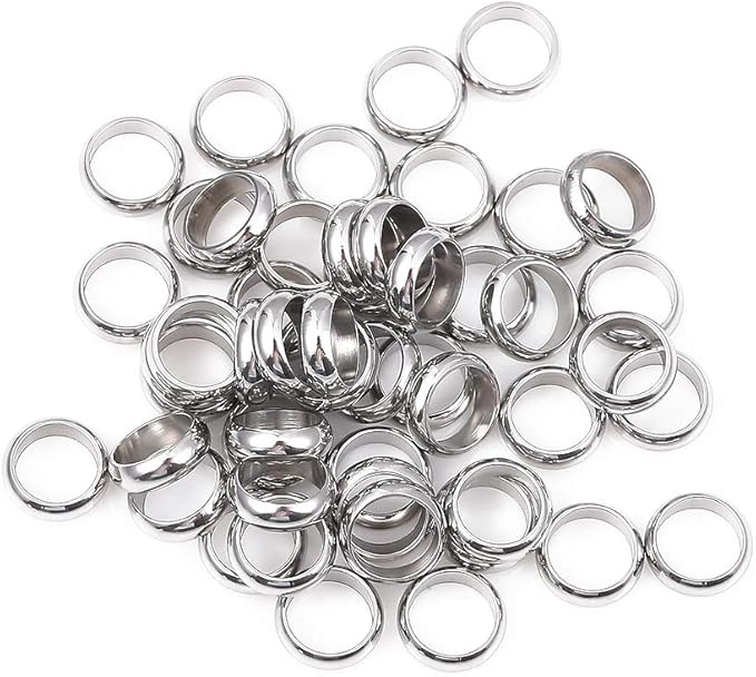 Stainless Steel Spacer Beads 8x2.5mm Rondelle Loose Charm Caps Beads for DIY Jewelry Making 50pcs with 6mm Hole