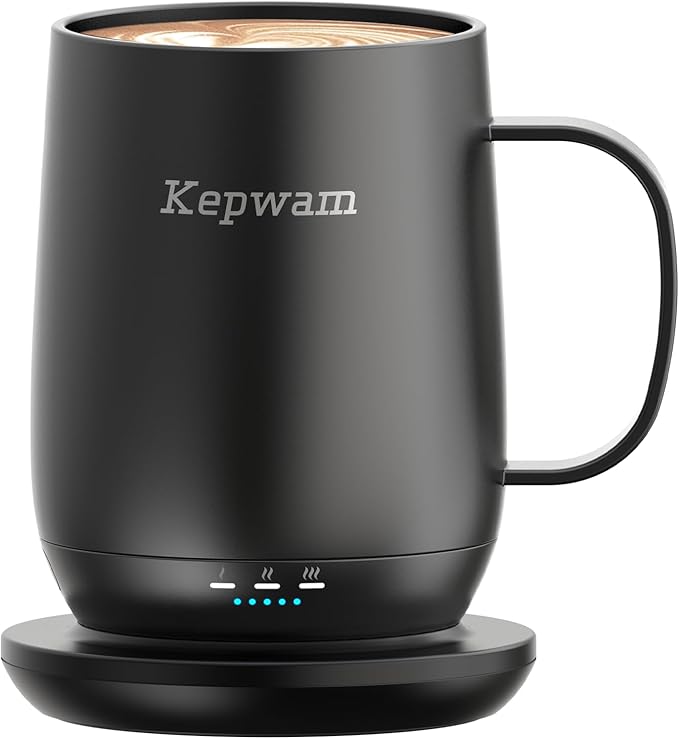 Self Heating Coffee Mug T2, 16oz Smart Heated Coffee Mug, 150 Min Battery Life - Hot up to 149℉ Temperature Control Coffee Mug Warmer, Gifts for Dad Mom (No APP)