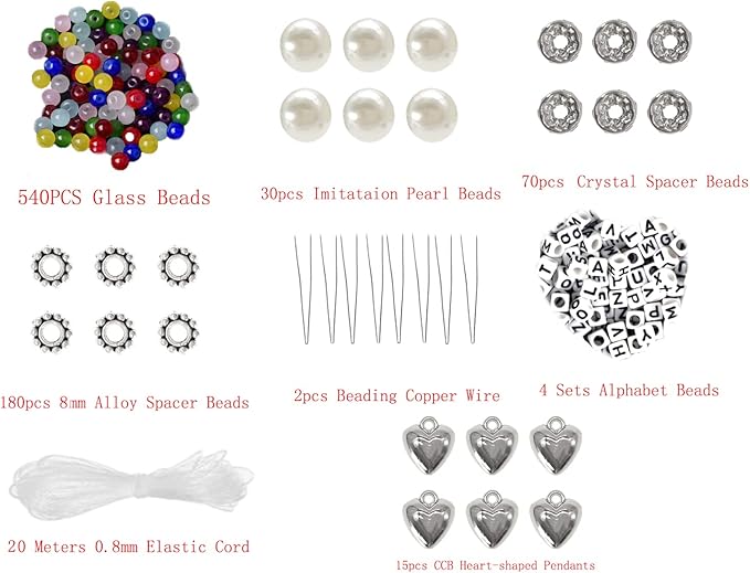 PAMIR TONG 1000pcs 8MM Glass Bead Sets for Jewelry Making Kit Bracelets Beads Supplies,Imitative Jade Beads Crystal Spacer Beads Bracelet Loose Bead Sets for Jewelry Making DIY Crafts