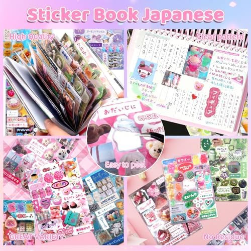 800Pcs Japanese Sticker Book for Journaling Adult, Cute Scrapbook Stickers - Image 2