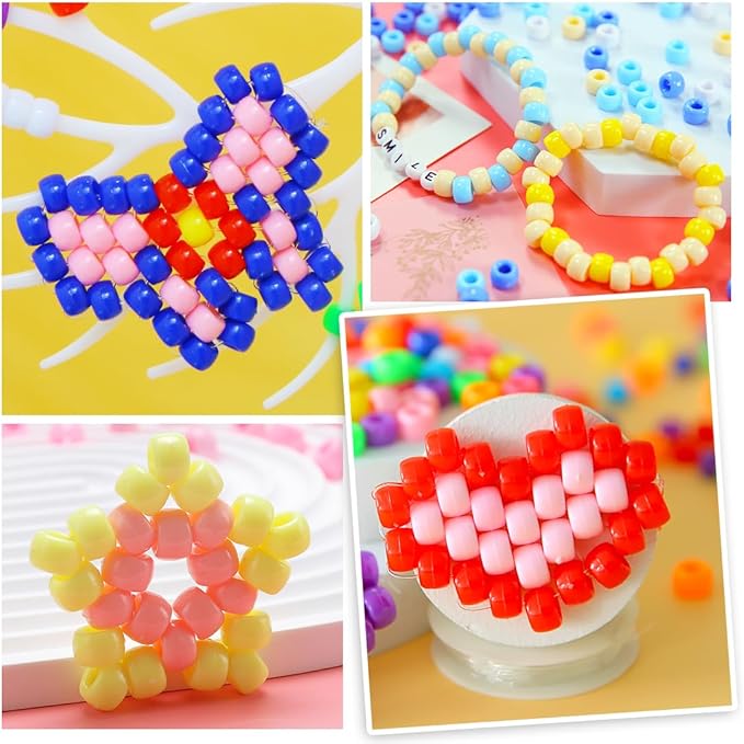 IOOLEEM Pony Beads (18 Colors, 3200pcs), Beading Kits for Bracelet, Beads for Friendship Bracelets & Jewelry Making, Easy Storage.