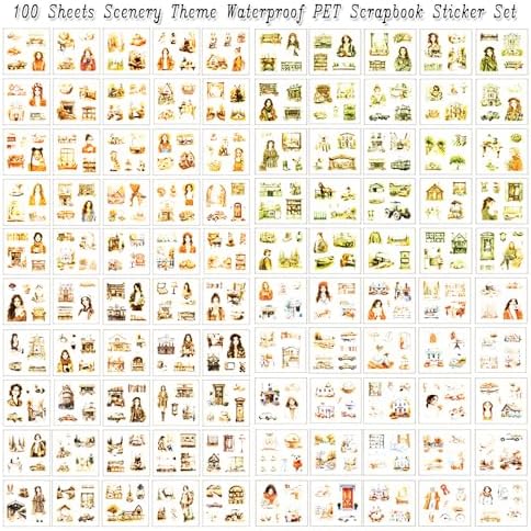 448Pcs Autumn Scenery Scrapbook Stickers for Scrapbooking Supplies, Transparent PET Aesthetic Stickers for Journaling, Junk Journal, Planner, DIY Craft Art, Scrap Booking Supples Kit - Image 5