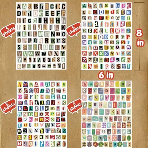 1920pcs Scrapbook Letter Stickers Ransom Alphabet Junk Journal Supplies - Image 5