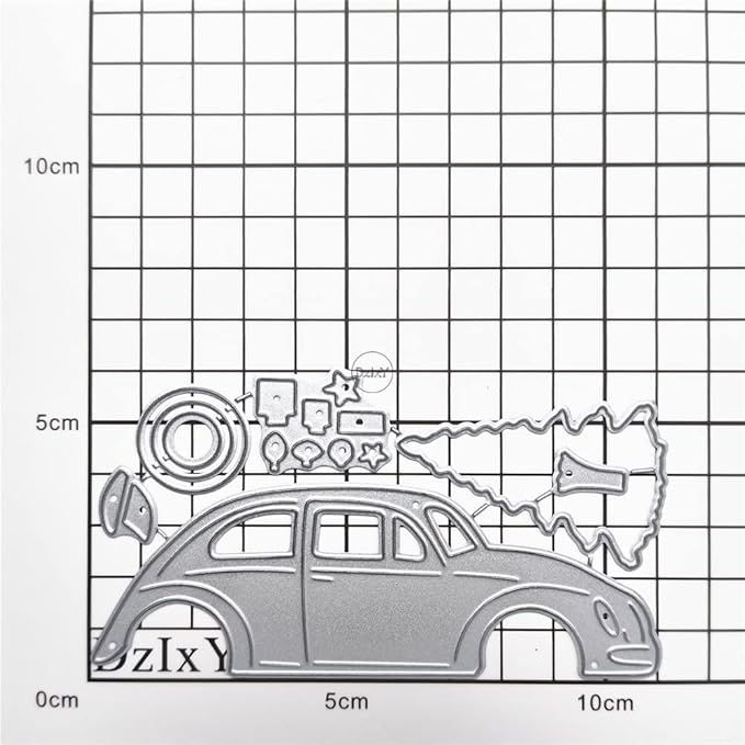 DzIxY Car Christmas Tree Metal Cutting Dies for Card Making Kit Embossing Paper Die Cuts Scrapbook Machine Stencils Storage Pockets Supplies
