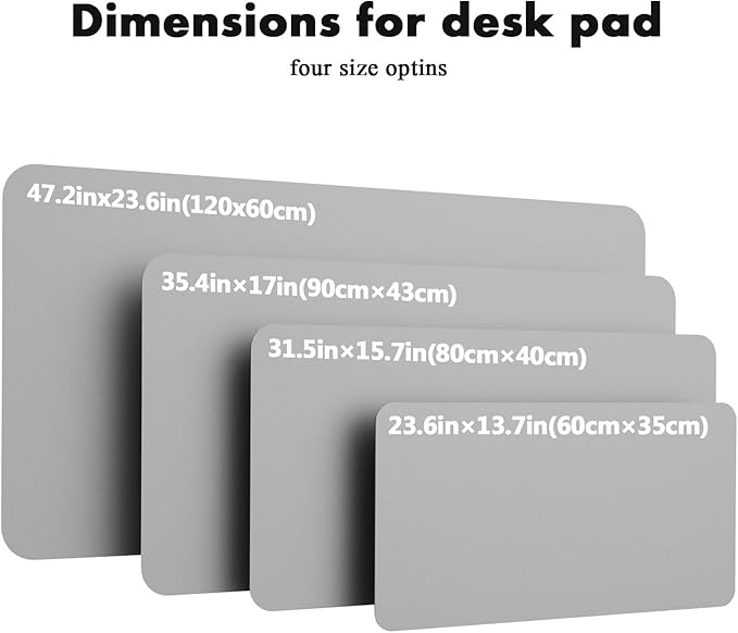 YSAGi Double-Sided Desk Pad, 35.4"x17"Leather Desk Mat, Eco Cork Desk Pad Protector,Large Mouse Pad,Waterproof Desk Blotter for Office/Home(Grey)
