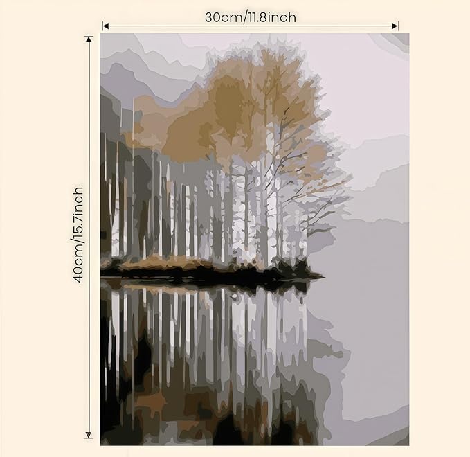 Paint by Numbers Kit for Adults, Birch Tree Landscape Adult Paint by Number Kits On Canvas, DIY Acrylic Oil Number Painting Kits for Beginners, Color by Number Adult for Home Wall Decor 12x16Inch