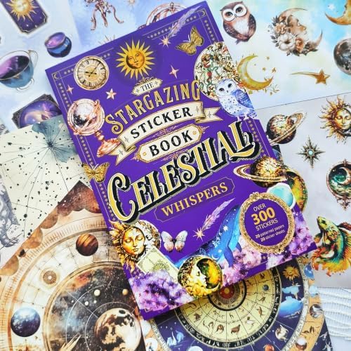 PRSTINCOL Vintage Astrology Sticker Book with Celestial Papers, 40 Pages - Image 6