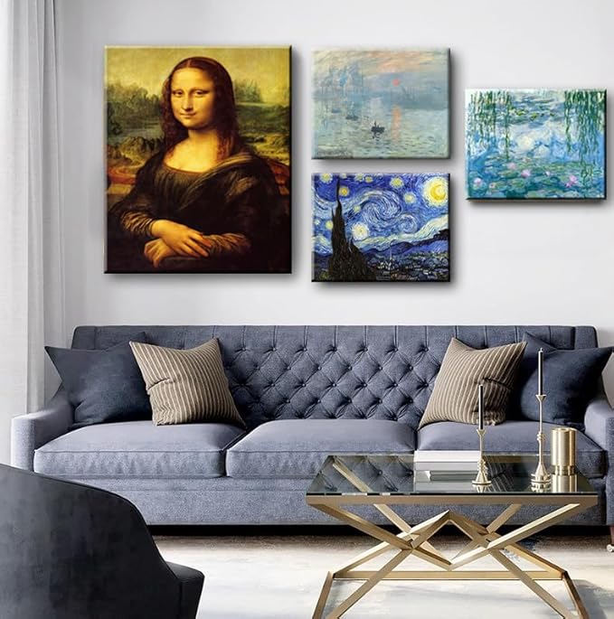msspart Canvas Prints Wall Art Mona Lisa by by Leonardo DaVinci, The World Classic Paintings Reproductions for Living Room 24"x36"