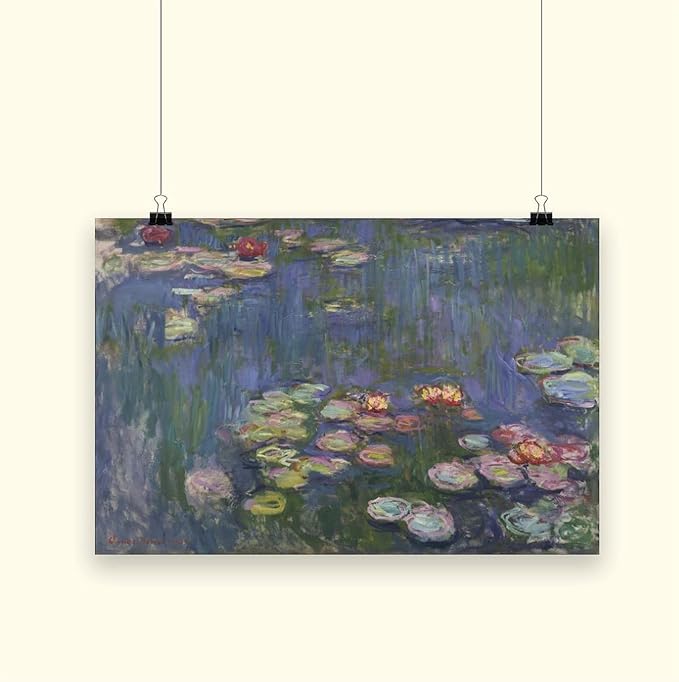 40+ Monet Famous Print Posters Water Lilies2 by Claude Monet Impressionism Poster Print for Room Aesthetics Canvas Wall Art Print Unframe 20×30inch(50×75cm)