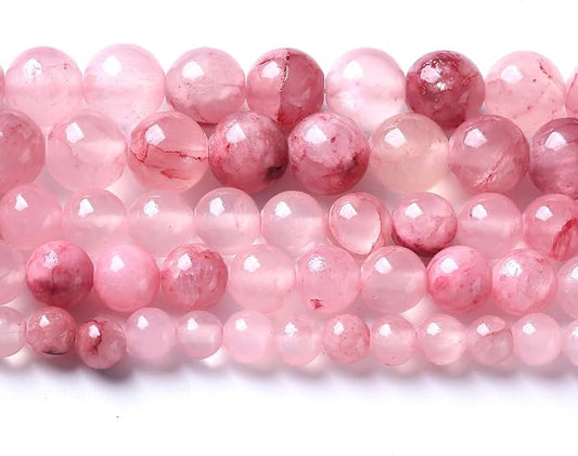 86pcs 4mm Natural Rose Pink Persian Jade Gemstone Round Loose Spacer Beads for Jewelry Making Healing Energy Stone Beads DIY Bracelets Necklaces 15"